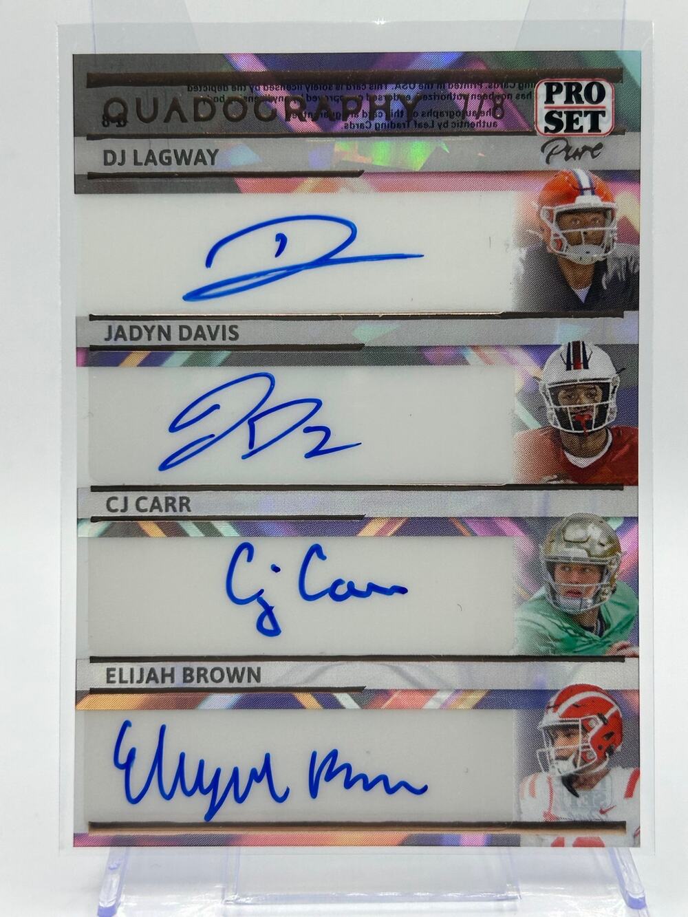 2024 Leaf Pro Set Pure DJ Lagway Jadyn Davis CJ Carr Elijah Brown Quad Auto 7/8
